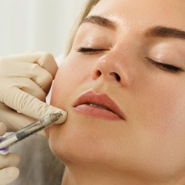 Facial and lip corrections with filler injections